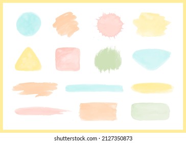 Set of watercolor background frames. Cute colorful design elements. Good for social media, banners, websites, notes, quotes, headlines, presentation, marketing materials and other.