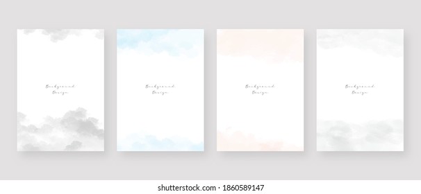 Set of watercolor background. Minimal concept background. Abstract backgrounds with copy space for text. Vector illustration.