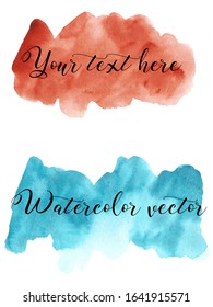 Set watercolor backgrounds. Watercolor texture with brush strokes. Blue, red. Bright. Abstract watercolor texture. Isolated. Vector.