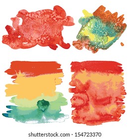 Set of watercolor backgrounds. Vector backgrounds.