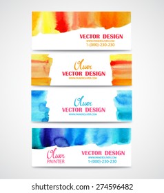 Set of watercolor banners