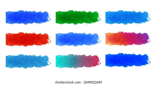 Set of Watercolor Blank Labels for web design, on white background, realistic vector illustration