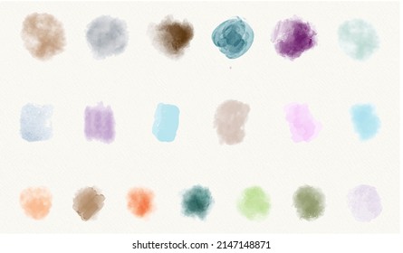 Set of watercolor blob shape.