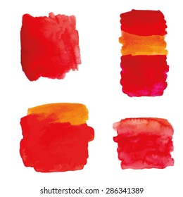 Set of watercolor  blobs, isolated on white background. Vector illustration 