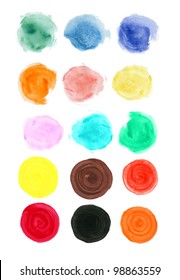 Set of watercolor blobs, vector illustration