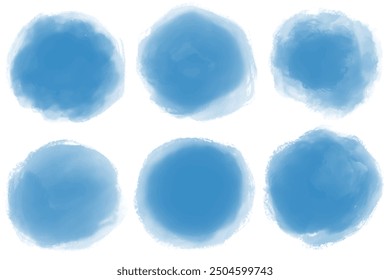 Conjunto de textura de fondo abstracto azul acuarela. Diseño de Elementos de círculo azul acuarela 