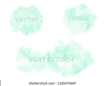 set of watercolor blue spots. vector illustration