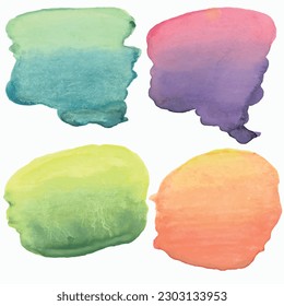 Set mit Aquarellfarben, helle Splash einzeln auf weiß