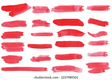 Set of watercolor brush stroke collection, Ink color stoke collection, Vector illustration