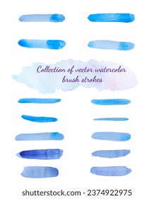 Set of watercolor brush strokes