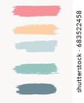 Set - watercolor brush strokes in grunge style - pastel shades on white background - isolated - art creative modern abstract vector
