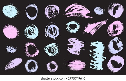 Set - watercolor brush strokes in grunge style - multicolored. Watercolor Vintage. Art creative modern abstract vector.