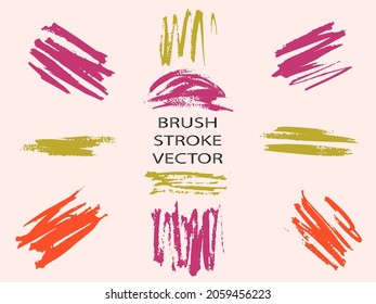 Set - watercolor brush strokes in grunge style - multicolored.  Vector illustration. Art creative modern abstract vector.