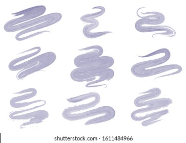 Set of watercolor brush strokes on a white background. Collection of bright blots. EPS10 vector illustration.