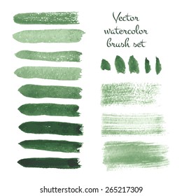 Set of watercolor brush vector strokes