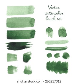 Set of watercolor brush vector strokes