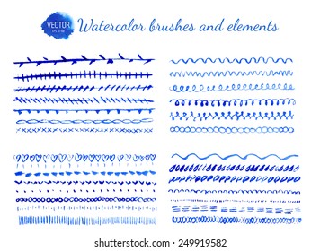 Set of watercolor brushes