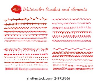 Set of watercolor brushes