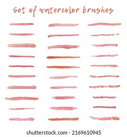 Set of watercolor brushes isolated