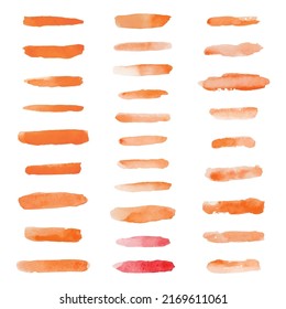 Set of watercolor brushes isolated