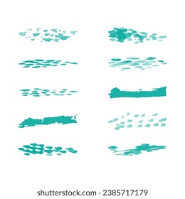 Set of watercolor brushes isolated on a white background. Vector graphics