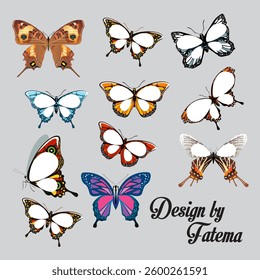 Set of Watercolor Butterflies design