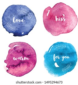 The set of watercolor circle