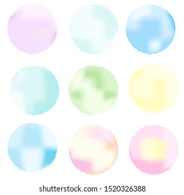 Set watercolor circle background. Splash waterolor