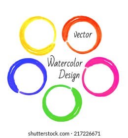 Set of Watercolor Circle Rainbow, vector design