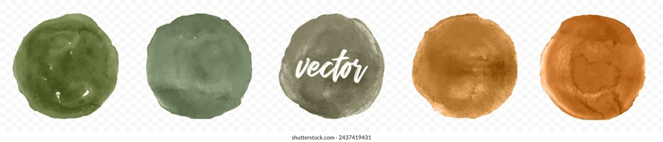Set of watercolor Circle. Spots on a white background.Vector.