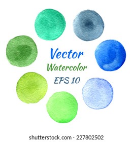 Set of watercolor circles
