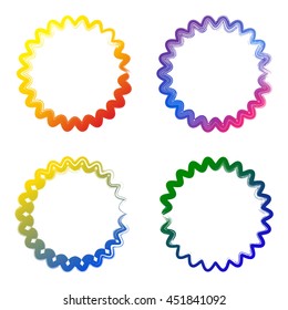 Set of watercolor circles shape. Grunge circle label shape vector illustration
