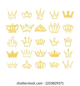 Set of watercolor crowns for your design. Vector illustration