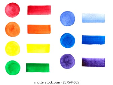 Set of watercolor elements