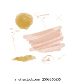a set of watercolor elements