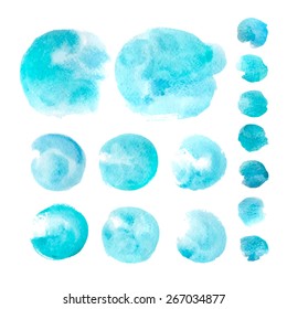 Conjunto de Elementos de acuarela, aislados en blanco, para el diseño de moda de su Sitio web/Ilustración vectorial