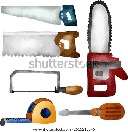 Set of Watercolor Equipment and Tools