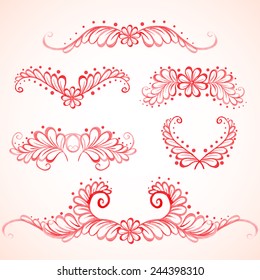 set of watercolor floral disign elements