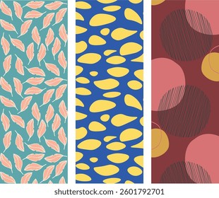 A set of Watercolor Floral Pattern – Seamless Botanical Print for Fabric and Surface Design