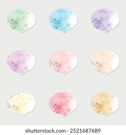 conjunto de aquarela fluido bolhas modelo de design de bate-papo