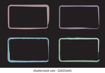 Set of watercolor frame.Vector illustration.