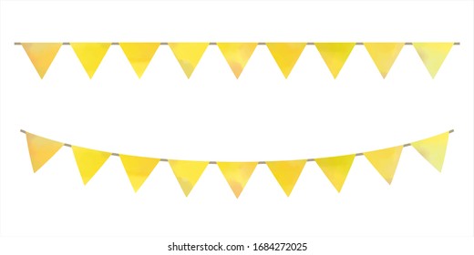 Set of watercolor garland, vector illustration