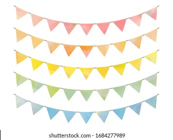 Set Watercolor Garland Vector Illustration Stock Vector (Royalty Free ...