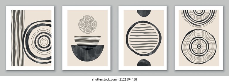 Set of watercolor, geometric backgrounds. Design for poster, wall decoration, cover. EPS10 vector template.