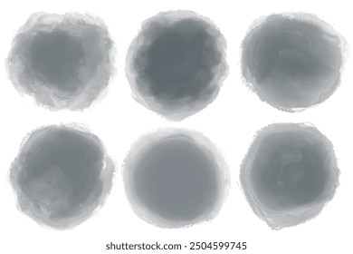 Set of watercolor gray abstract background texture. Watercolor. Gray Circle Elements Design 