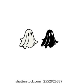 Set of watercolor Halloween Ghost set