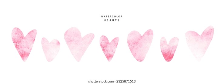 Set of watercolor hearts.Vector collection.Elements for your design.