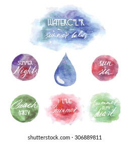 Set of watercolor icons