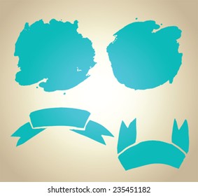 Set watercolor labels design elements.