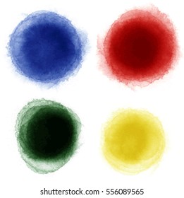 set of watercolor labels design elements,aquarelle vector illustration